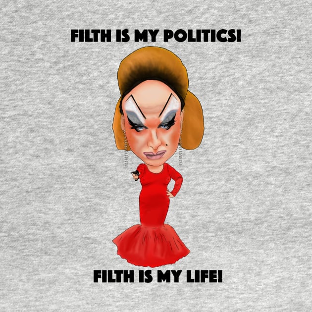 Divine Inspired Illustration Pink Flamingos Filth is My Life by MelancholyDolly